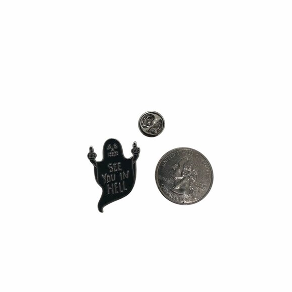 ✨See You in Hell Enamel Pin Halloween Horror Goth Victorian Witch Altar Satan ✨ - Picture 4 of 5